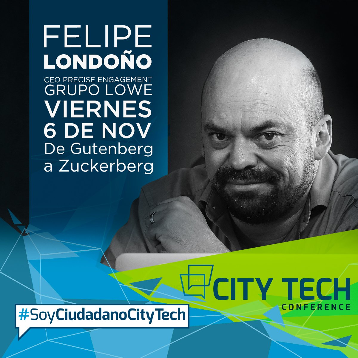 CityTechCol's tweet photo. Felipe Londoño (@felipunk1) hará parte de la programación académica de #CityTechConference ¡Bienvenido! https://t.co/Yj4jHvNmdG