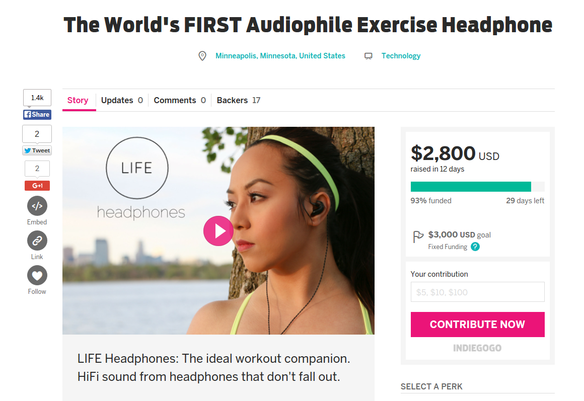 Support the World's First Audiophile Exercise Headphone on IndieGoGo!
93% funded!
Click here ow.ly/TTYvI