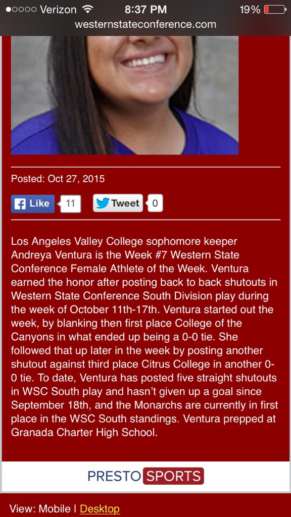 Dr__Ventura's tweet photo. My sister is too legit!!! #D1Bound #PlayerOfTheWeek #WesternStateConference https://t.co/J4gvF93X1n