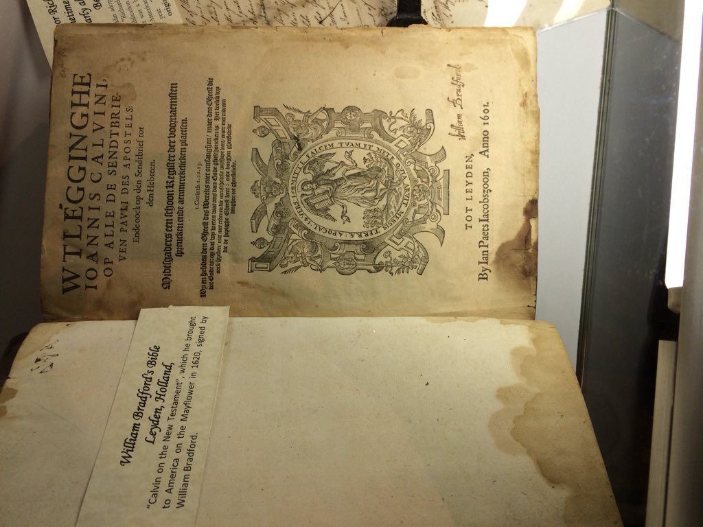 JetSetterRyan's tweet photo. Here is the first bible brought over on the Mayflower. #wcf9 #WCFIX #WCF2015 #history https://t.co/vedyxkRF7P
