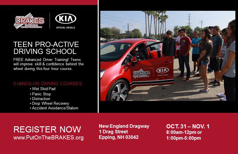PutOnTheBRAKES's tweet photo. This weekend BRAKES will be at @nedrags Boston/New England area &amp; spots are still available! #TeenSafeDriving https://t.co/71PGCrIDIc