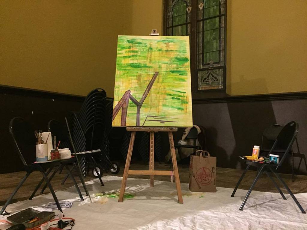 albrightpgh's tweet photo. Painting in progress at the @ypa_pgh Top Ten event at @unionproject #ypatopten #thisplacem… https://t.co/au52fPblhZ https://t.co/eqdm6ama1k