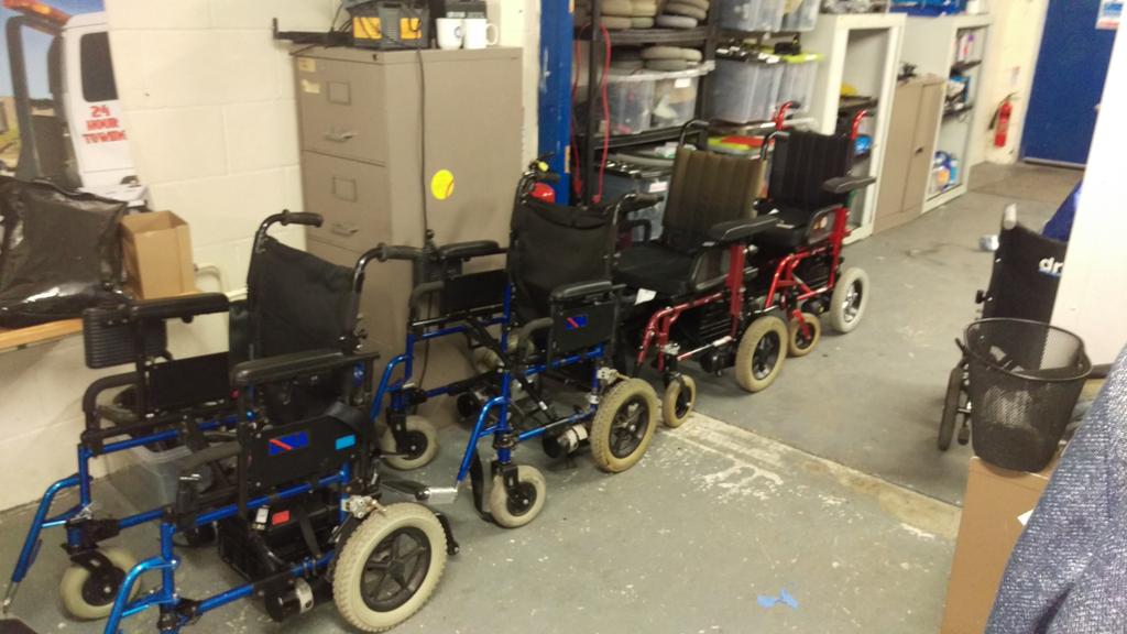 wdp_workshop's tweet photo. Powerchair sports fleet ready to go. Let's support our future sports stars #Inspiration #FutureReady @Sociosciences https://t.co/2Y0n9aztCO