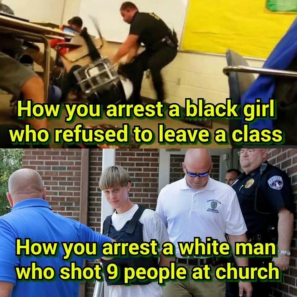 LiberalMmama's tweet image. This pic says it all. #BlackLivesMatter #CrimingWhileWhite #AssaultAtSpringValley