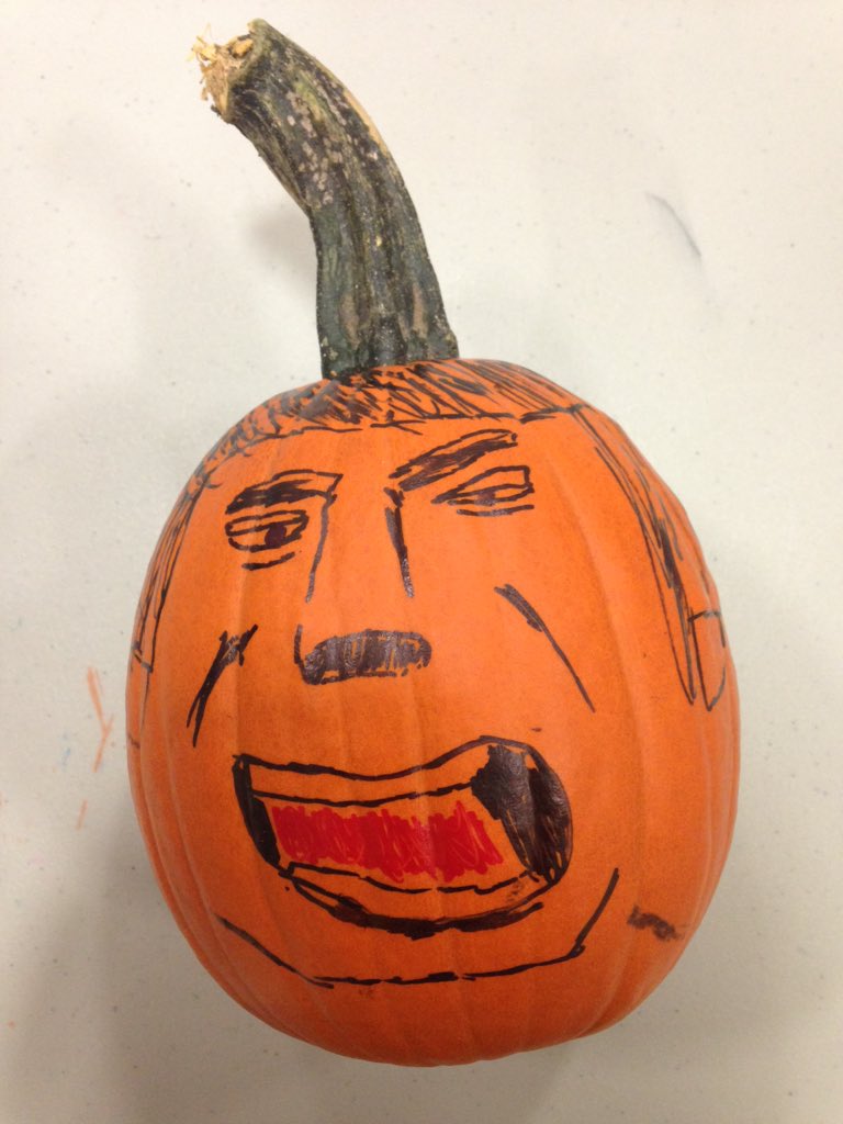 BSATroop255's tweet photo. Some of the scouts decided to make "Donald Trumpkin" for their pumpkin art contest entry! #continuethetradition https://t.co/TCPBpYO1jl