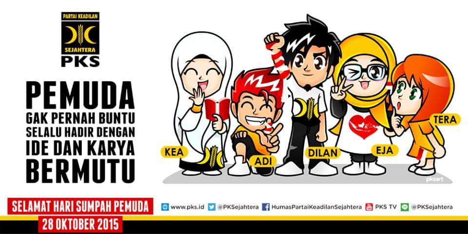 Yuk Kenalan dengan Lima Karakter Kartun Anak Muda PKS 