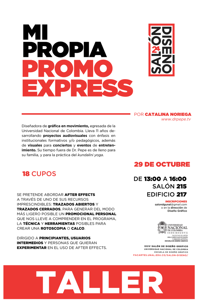 salondgunal's tweet photo. Taler "Mi propia promo express" con Catalina Noriega, para usuarios principiantes e intermedios de After Effects. https://t.co/sgOfjOkjPV