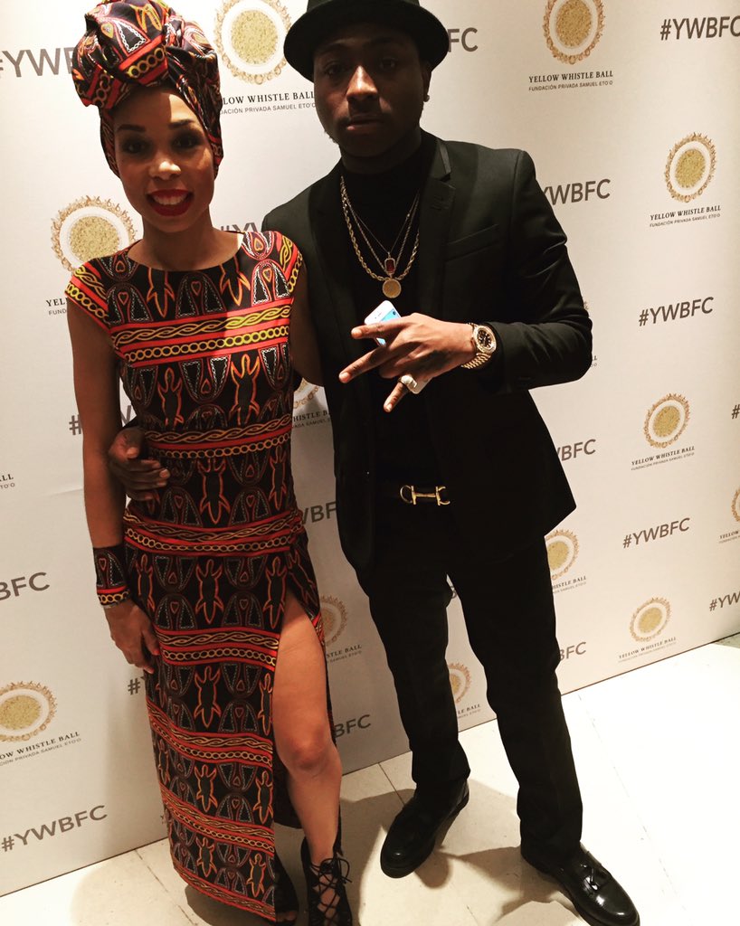 JeWandaMag's tweet photo. @CelineFotso and @iam_Davido supporting @setoo9 at The Yellow Whistle Ball in London #Cameroon #Nigeria. #ywbfc https://t.co/46VTmiE5oQ
