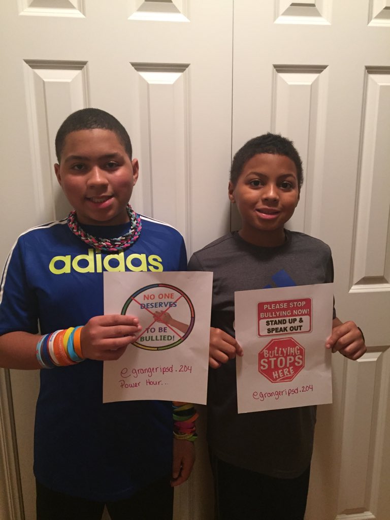 wmalone2008's tweet photo. So NO to Bullying !! @GrangerIPSD204 https://t.co/o1lIEU32kr