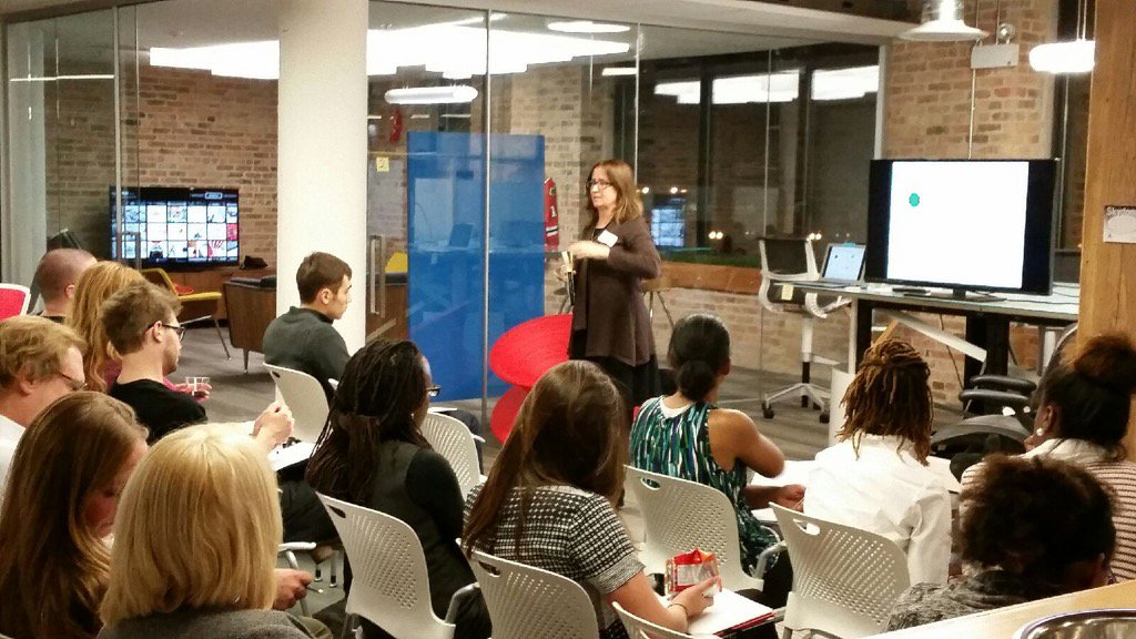 devonb13's tweet image. Hosting a @WeDesignThink event at our downtown office tonight.  Our space allows for a very successful event!