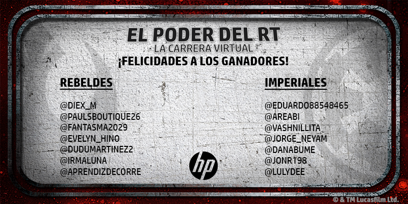 HPMexico's tweet photo. Y los ganadores son... #ElPoderDelRT https://t.co/qVTjs2TBcs