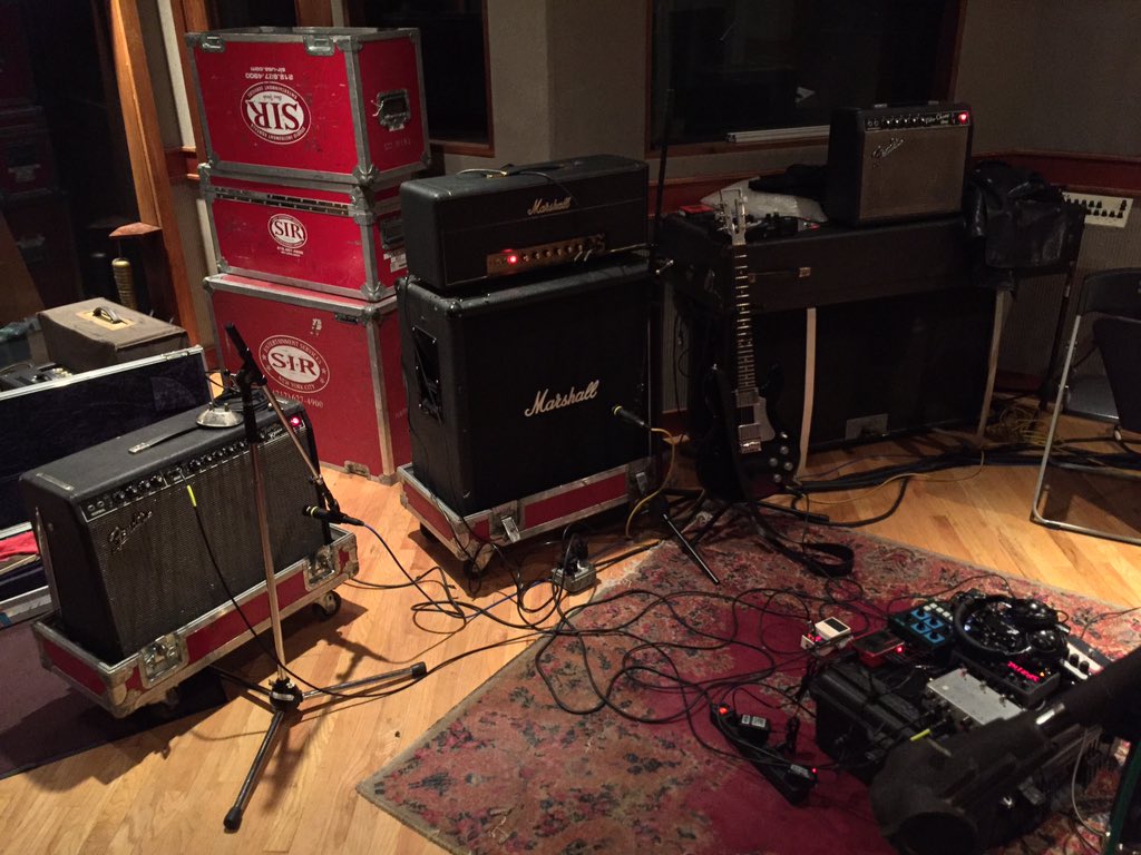 MarcUrselli's tweet photo. Just recorded some music with #StephenOMalley @IdeologicOrgan on guitar, #TimWyskida on drums and myself bass. Cool! https://t.co/Xi5ltIj1VD