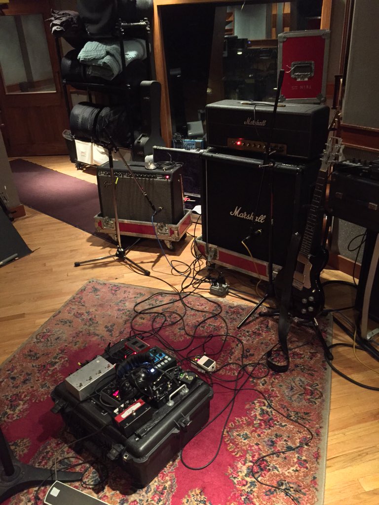 MarcUrselli's tweet photo. Just recorded some music with #StephenOMalley @IdeologicOrgan on guitar, #TimWyskida on drums and myself bass. Cool! https://t.co/Xi5ltIj1VD