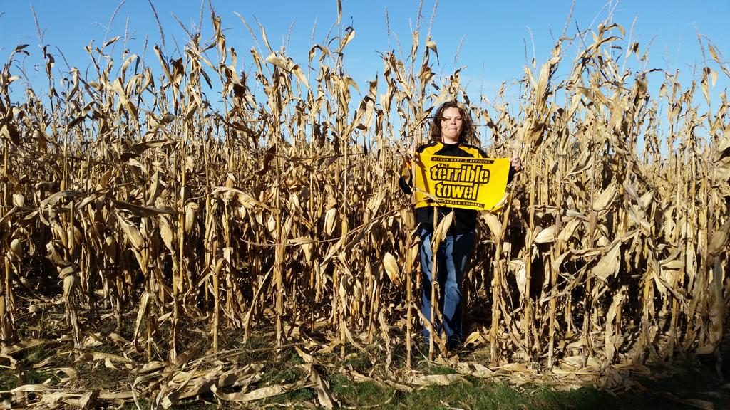 mandypeachee's tweet photo. @SteelersUnite #MyTerribleTowel 16 hrs from home! In packer country! #txfan https://t.co/oimkFsX9yx