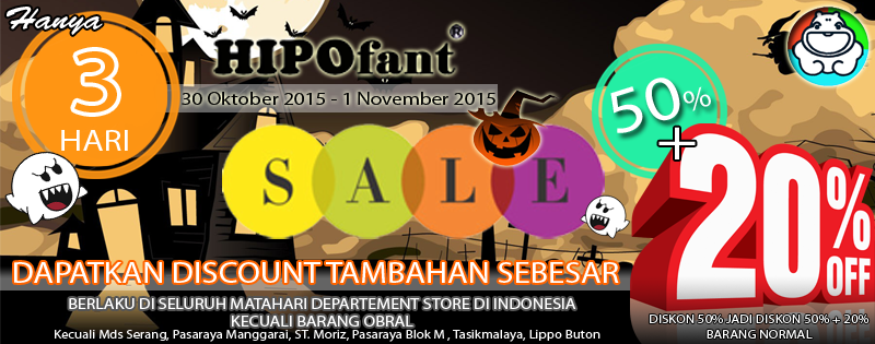 hipofant's tweet photo. HIPOfant SALE
3 Hari
30 Okt' 2015-01 Nop' 2015
Dapatkan disc tambahan +20%
dari 50% jadi 50%+20% dari barang normal https://t.co/7fhuBErLRk