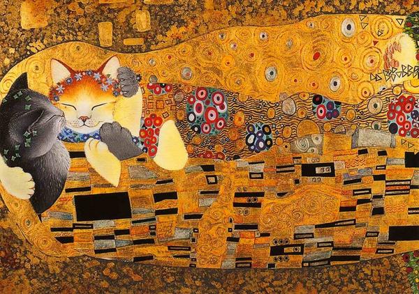 Reto Gustav Klimt 1862 1918 Peintre Symbolisme Art Autriche The Kiss Cat T Co 727eqpqzf7