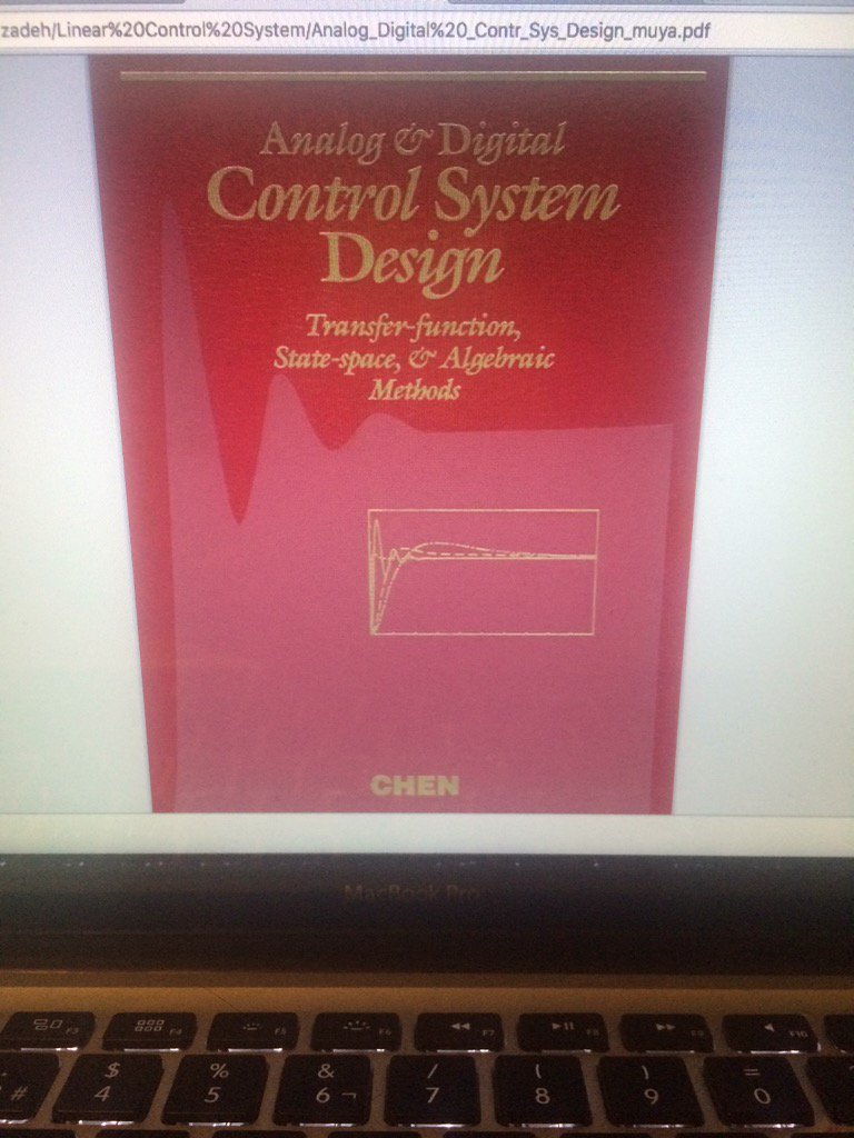 Sr_MexicaTollan's tweet image. La Biblia para los sistemas de control. #Chen #ControlSystemDesign