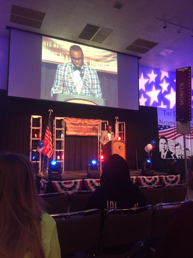 Gxc31's tweet photo. Speaking life out here at the mock election @DAngeloTaylor #wiumockelection https://t.co/Qx8S4ThIIk