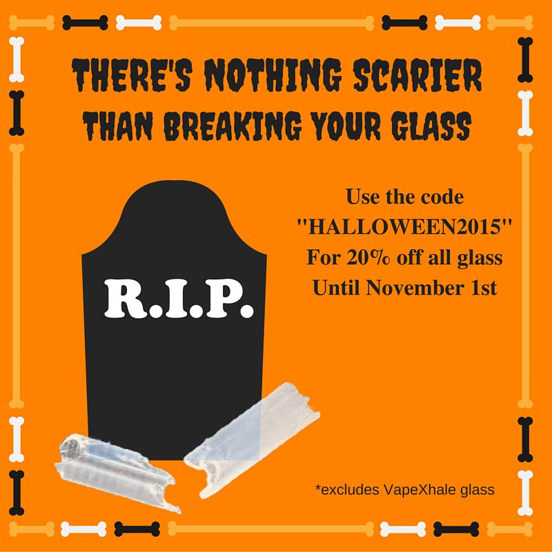 Dropping your #glass is #scary. Use HALLOWEEN2015 for 20% off all glass til Nov 1. #ausvapes goo.gl/H2shi