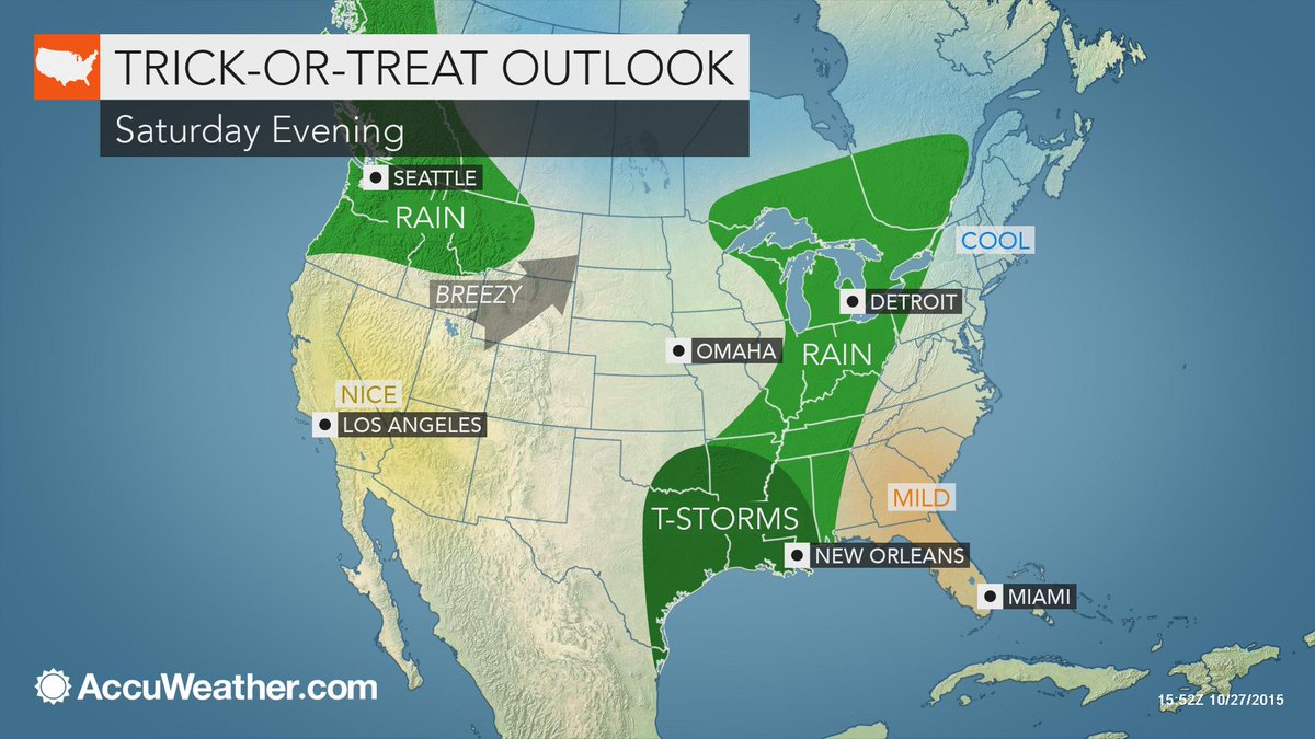 breakingweather's tweet photo. Rain may spoil Halloween in the Deep South, Great Lakes &amp; Northwest. https://t.co/f4S7cjVQP2 https://t.co/dJxcxiAYyE