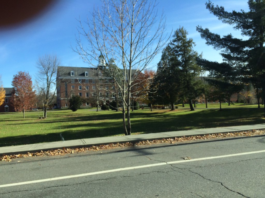TWCwheatonADM's tweet photo. Nice pit stop in Canada today @ Stanstead College! Don't mind my finger. #wheatonma #futurelyons #classof2020 https://t.co/waiS1WukL5