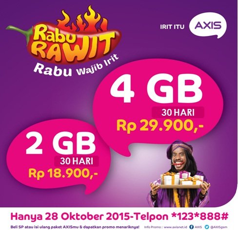 AboutCirebonID's tweet photo. RT @XLSoMeCRB: RABU RAWIT is BACK! Yuuk aktifin
HANYA berlaku di tanggal 28 Oktober 2015
#IRITITUAXIS https://t.co/TDbCzVGF1E