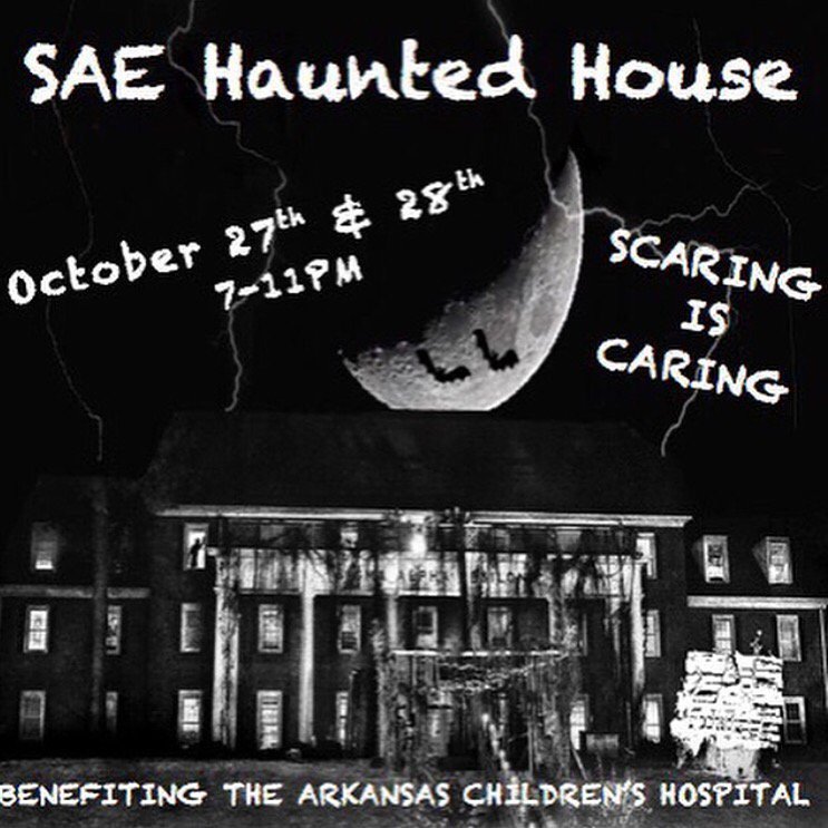 SAE_Arkansas's tweet photo. Come on out to the haunted house tonight and tomorrow night! All proceeds go to the Arkansas Children's Hospital! https://t.co/QANzvysRlh