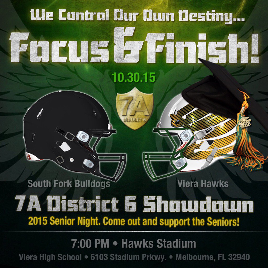 VieraHawks's tweet image. Friday Night District Showdown! Viera vs. South Fork #FocusFinish #SeniorNight