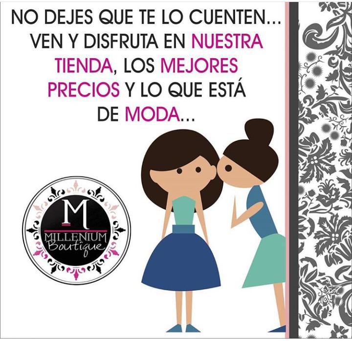 milleniumboutik's tweet photo. Recuerda traer una amiga ! Y así disfrutas de la promoción  de este mes! @milleniumboutik #lagomall #bellamillenium https://t.co/VckVBGXqyo