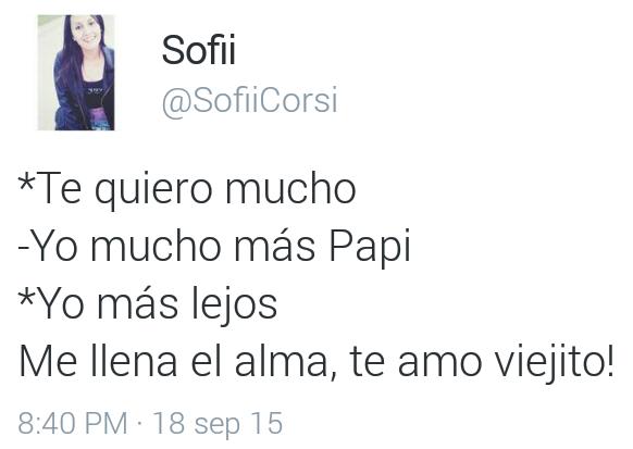 SofiiCorsi's tweet photo. Cuanto te extraño! Palabras tan simples que me llenaban el alma y las guardo para siempre en el corazón.Te amo Papá♡ https://t.co/NHOdllK7YC