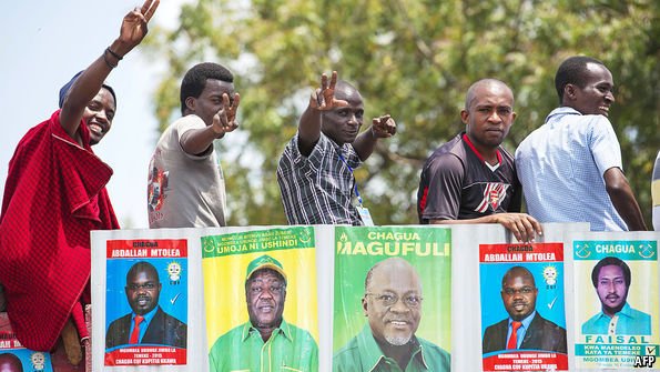 TheEconomist's tweet photo. Tanzanian elections: votes counted amidst allegations of fraud against the ruling CCM https://t.co/FCtOEamhrS https://t.co/rpGxH70Uxu