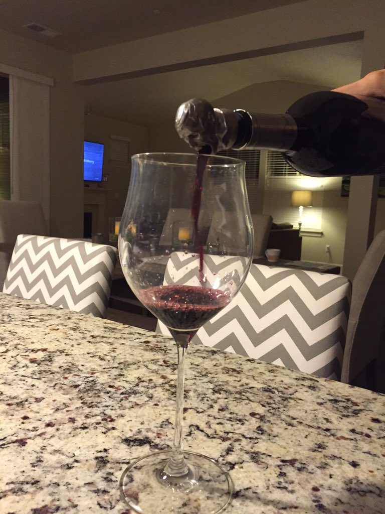emma_first's tweet photo. Just what I needed tonight #dinnerwithmyhusband #walkingdead #zombiewine #mashedrootveggies #yum https://t.co/pstgfljzv1