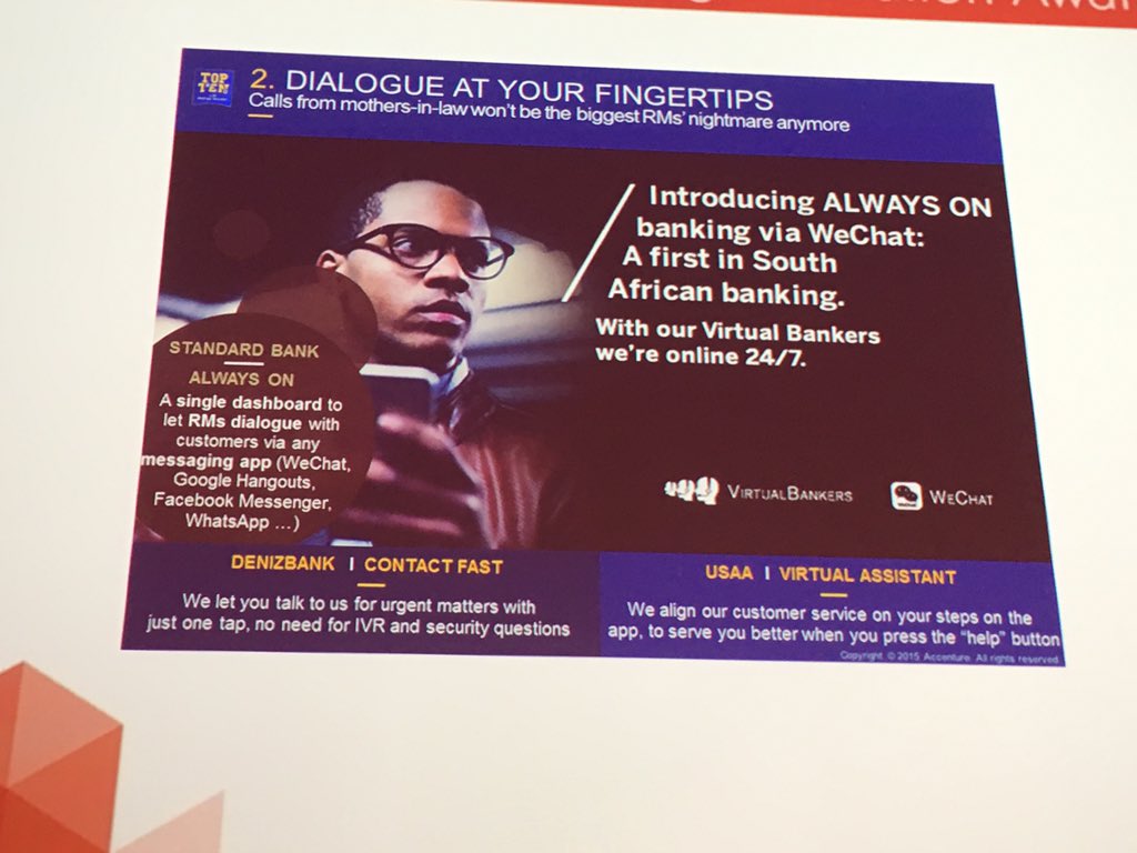 JimMarous's tweet image. Instant, personalized service is an innovative market changer in banking.
#DMIAwards15 #fintech