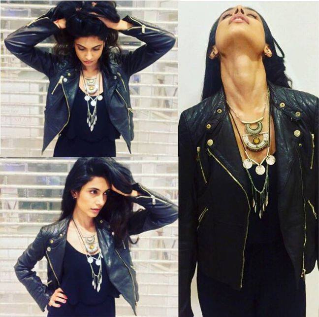 We love how @sarahjanedias03 flaunts the @gasjeans leather jacket so effortlessly.#gasjeansfw1516