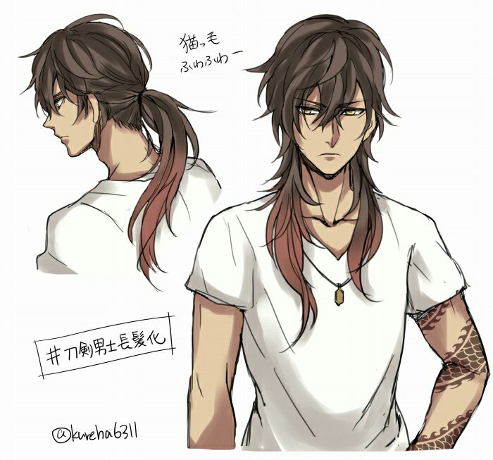 くれは まだこのタグ有効かなw 倶利伽羅の髪をちょっと伸ばしてみた 刀剣男士長髪化 T Co Gcbjxegpqo Twitter