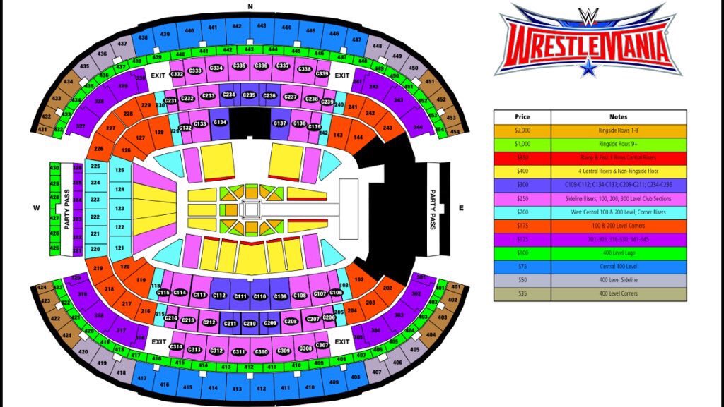 Wrestlemania 35 Seating Chart