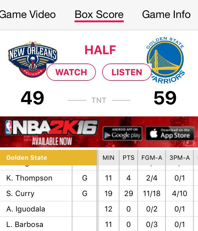 JD_yski's tweet image. Really @StephenCurry30 only 29 points in the first half? #expectedmore