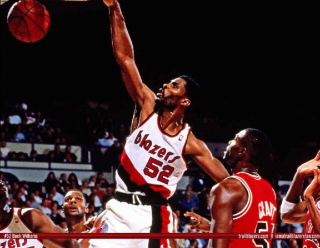drjacksblazers's tweet photo. Remember this guy? Buck getting it done at the rim! #OldSchoolBlazers #NBAopening https://t.co/xgzrYmMviO