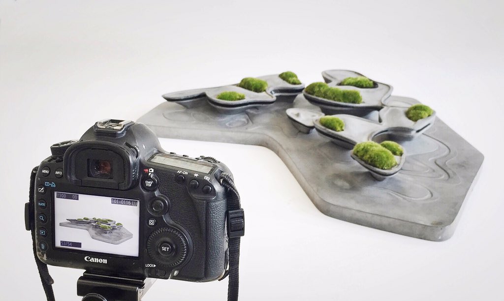 mad_mayansong's tweet image. Shooting our &quot;living&quot; model today is made of cast concrete and moss. #architecture #archdaily #conceptualmodel