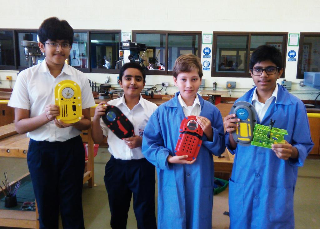 DCol_DT's tweet photo. Year 8CW/CJ Block 1 DT students with their press moulded, vacuum formed pencil cases. https://t.co/caZFQ15Y1V