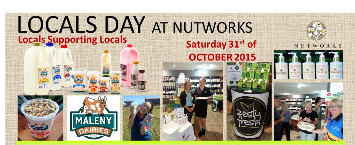 sunshinecoastoz's tweet photo. @Nutworks1 Locals Day with guest supplier @MalenyDairies Sat 31 Oct at #Nutworks #Yandina #LocalssupportingLocals https://t.co/0spaiJdzSj