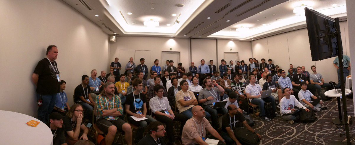 Ceph's tweet photo. The combined @Ceph might of @SanDisk, @intel, @Walmart, and @samsung packing #OpenStackSummit Collaboration Days. https://t.co/fTgdFWFqIS
