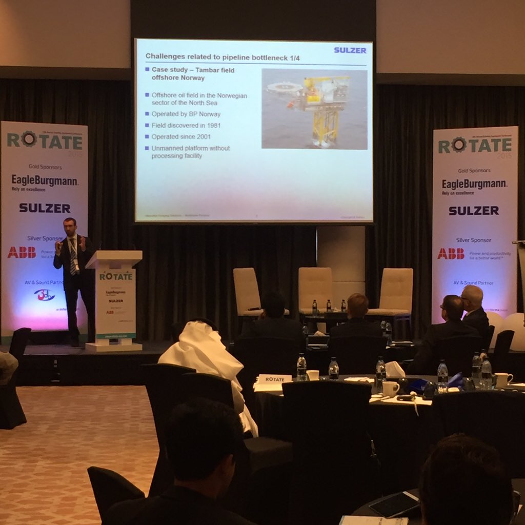 Georgie_Informa's tweet photo. Here's @SulzerLtd Multiphase Pump Specialist, Xavier Gaillard, presenting on Enhancing Global Production #ROTATEME https://t.co/Jiqqmb4IDS