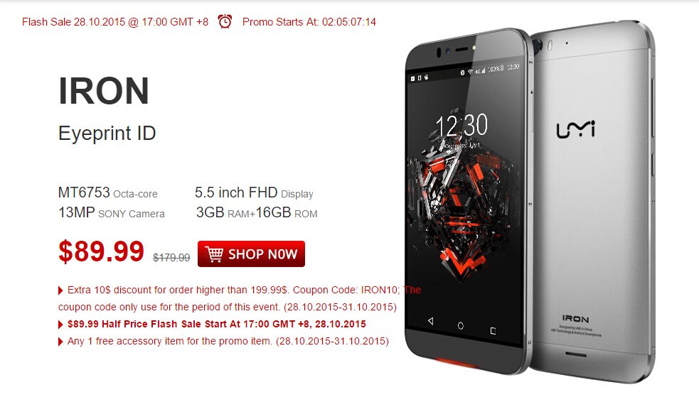 umidigi's tweet photo. UMI IRON snap deals, 10pcs 50% OFF
Start in less then 3 hours! https://t.co/Bg2WbrRXSy
#Snapdeal #UMiIRON https://t.co/Lak8HSIuwz