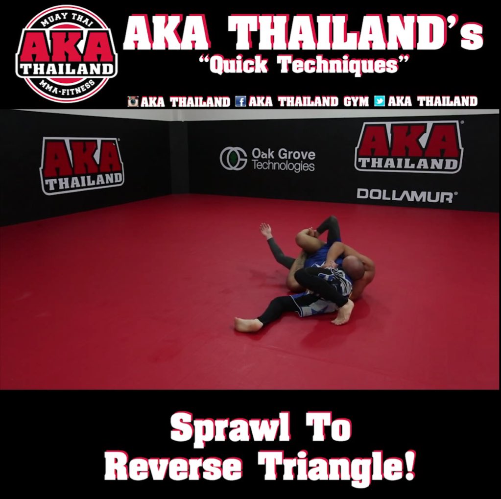 AKAThailand's tweet photo. #AKAThailand "Quick techniques" Sprawl to reverse triangle! https://t.co/P2MPbLxbVj #TeamAKA #mma #bjj https://t.co/tAFqPVzwHn