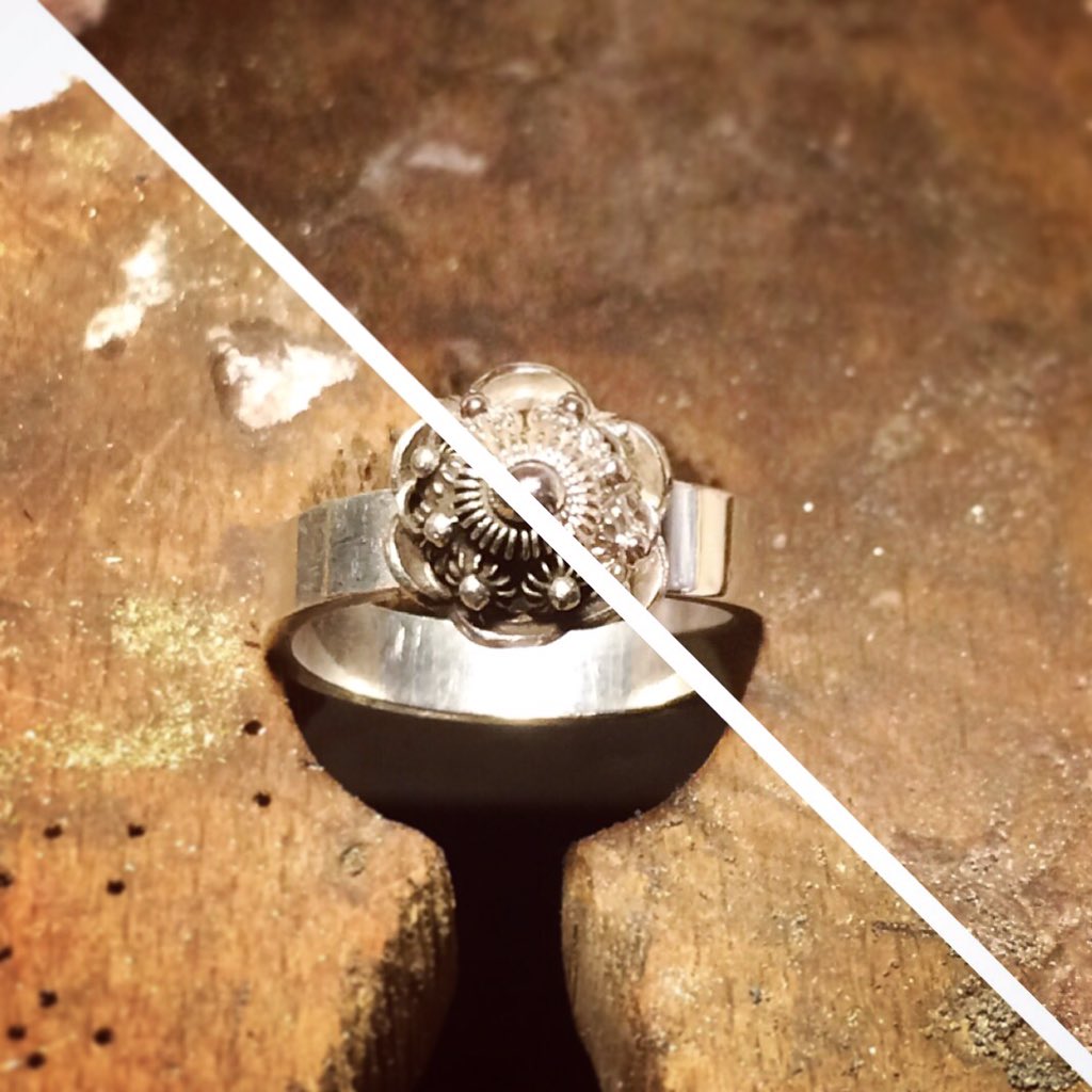 anneh87's tweet photo. Received this ring (i made earlier) for a little check up. Now its shiny again #goudsmeden #goldsmithing https://t.co/eDIsHRROmZ