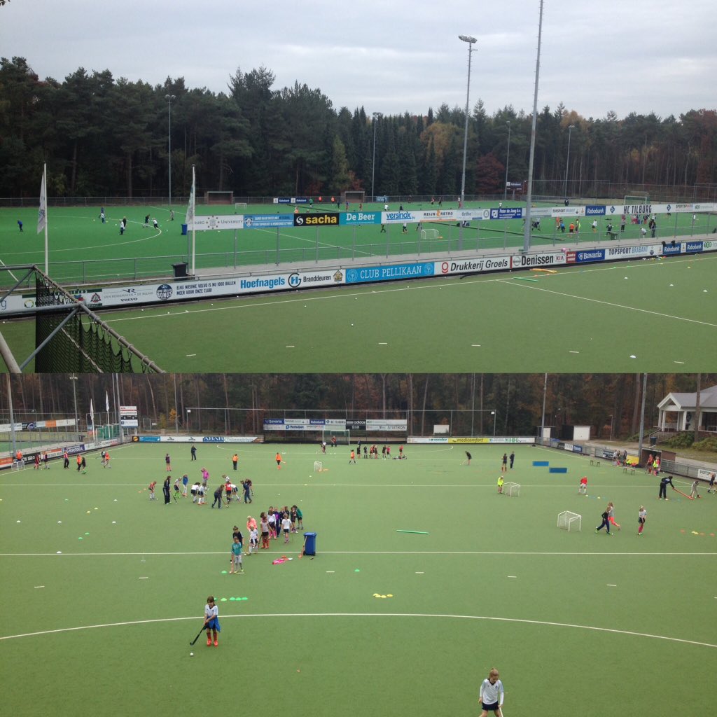 Jeugdmanager's tweet photo. 150 kinderen krijgen 2 dagen clinic van @HCTilburgDames1 @HCTilburg  heren 1. #hockey #herfstvakantie #beterworden https://t.co/YBqOZ19lmg