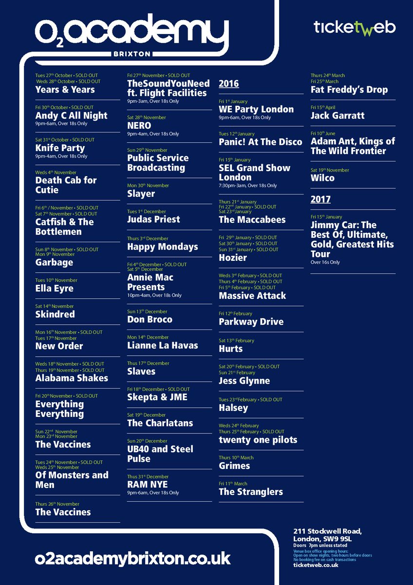 Fancy a chance to #win a pair of tix to 3 shows below?
RT &amp; Follow by 2/11/15 3pm!
T&amp;C's smarturl.it/WINBrix
