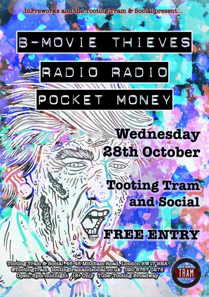 radioradiouk's tweet photo. We're on at 9:15 tonight at the Tooting Tram &amp; Social https://t.co/krqhI3Wc6H