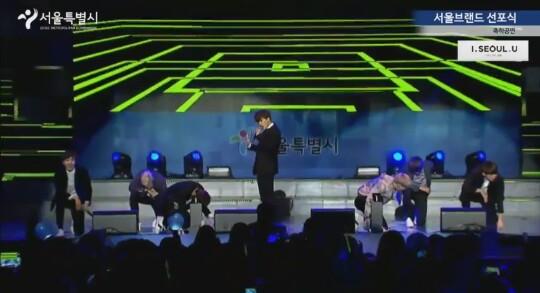 NOchewnoona's tweet image. [ 151028] BTS performing #FunBoyz in Launching Ceremony of New Seoul Brand